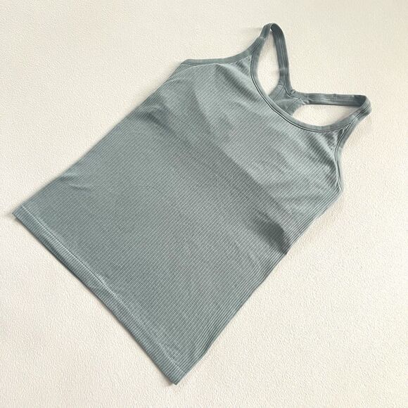 Lululemon Women Solid Blue Cast Ebb to Street Tank II Racerback Top W1AX1S 10 - Picture 2 of 6
